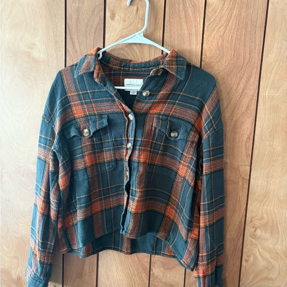 American Eagle Outfitters Jackets & Blazers - American Eagle Outfitters Checkered Jacket in Orange and Black